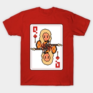 Pixelrockstars Queen of Diamonds Playing Card T-Shirt